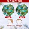 Detailed size chart displaying the 3-inch round dimensions and double-sided print.