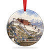 Potala Palace ceramic holiday ornament shown against a clean white background with ribbon.