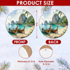 Product size chart diagram displaying 3-inch dimensions and double-sided ceramic print.