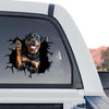 Vibrant Rottweiler decal showing a standalone product design with waving paw graphic.