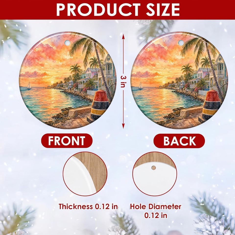 Product size chart diagram displaying the three-inch round dimensions and double-sided print layout.