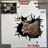 Protective cardboard package containing the deer car decal along with clear application instructions.