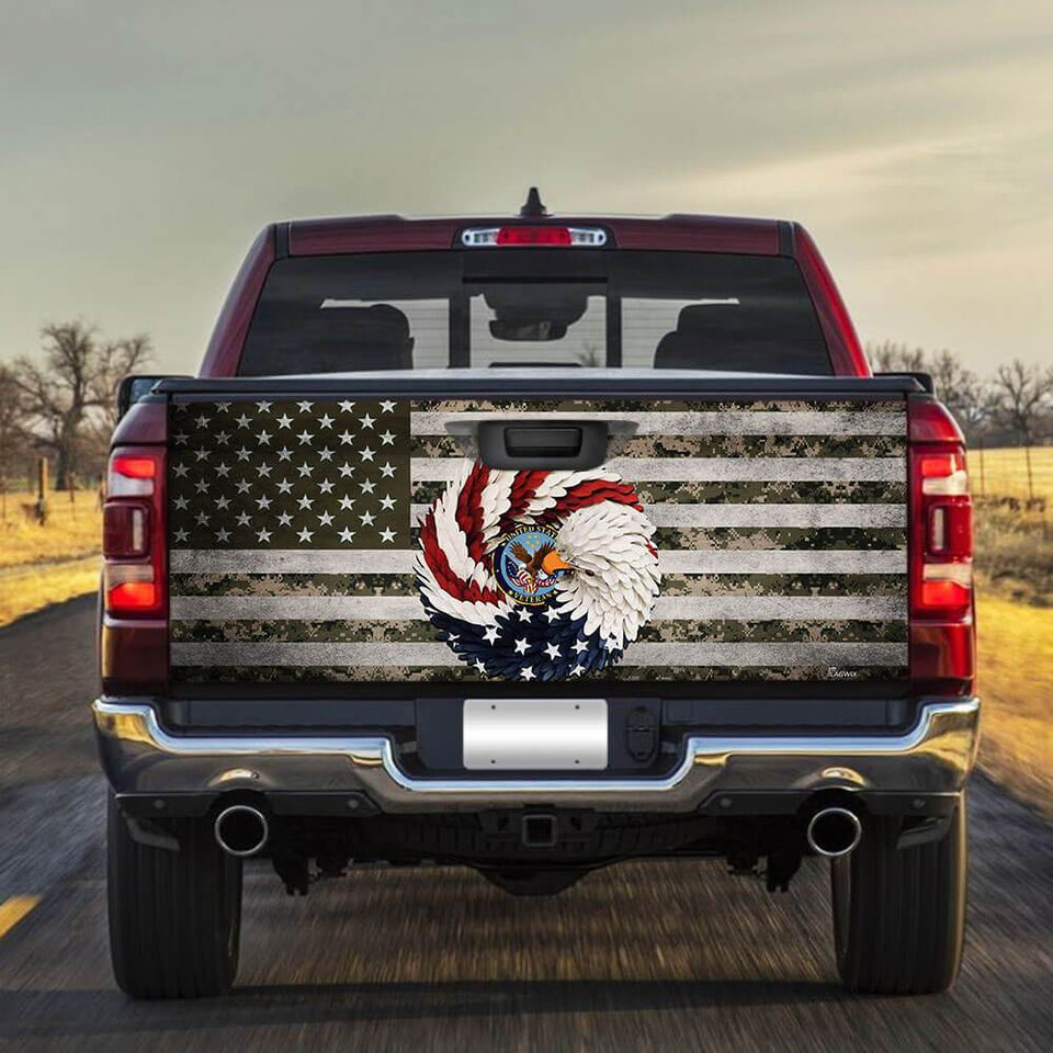 United States Veteran Eagle Wreath Truck Tailgate Decal Sticker Wrap Tailgate Wrap Decals For Trucks