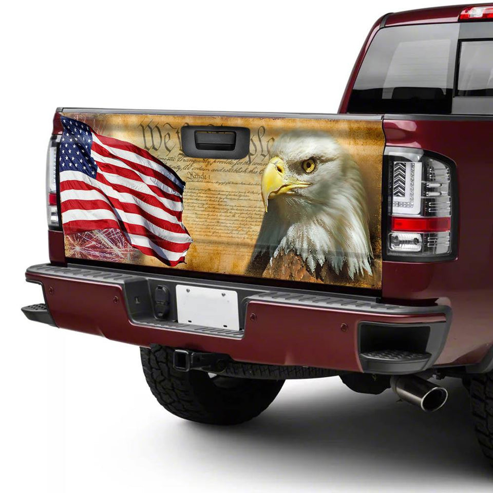 Patriotic Eagle truck Tailgate Decal Sticker Wrap Tailgate Wrap Decals For Trucks