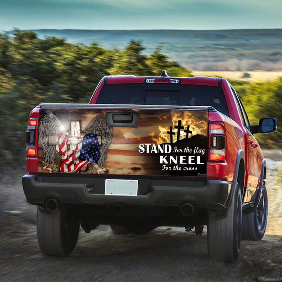 Patriotic Cross American truck Tailgate Decal Sticker Wrap Tailgate Wrap Decals For Trucks