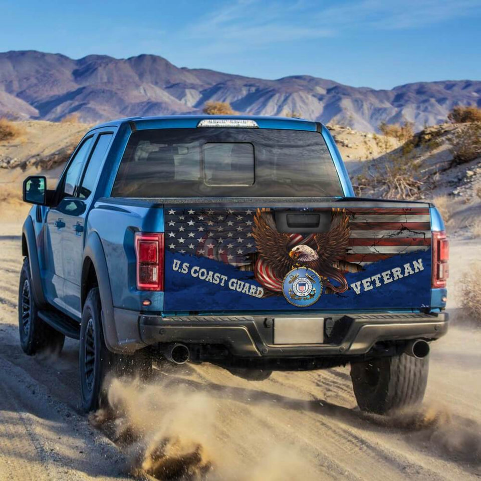 U.s Coast Guard Veterans truck Tailgate Decal Sticker Wrap Tailgate Wrap Decals For Trucks