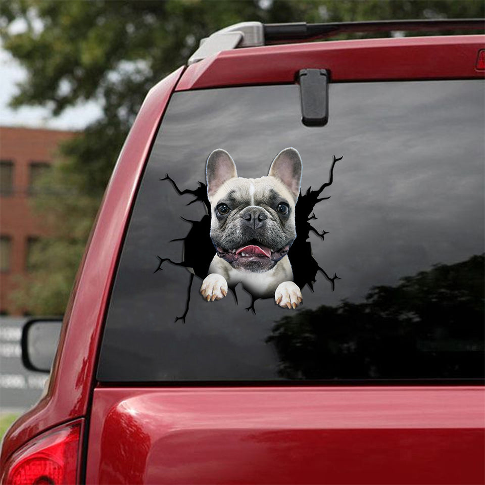 Frenchie Crack Decals For Windows Corny Jokes Waterproof Labels For Bottles Christmas Gifts For Teens - General die-cut waterproof vinyl sticker decal