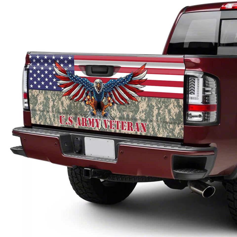 Us Army Veteran American Truck Tailgate Decal Sticker Wrap Tailgate Wrap Decals For Trucks