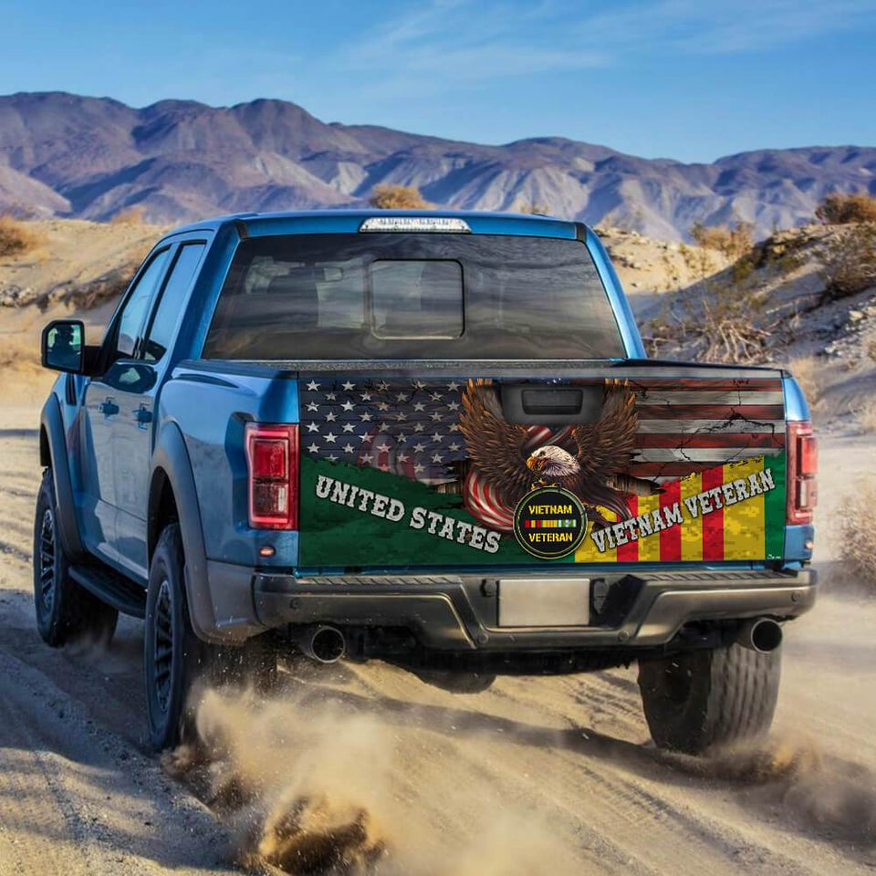 United States Vietnam Veterans truck Tailgate Decal Sticker Wrap Tailgate Wrap Decals For Trucks