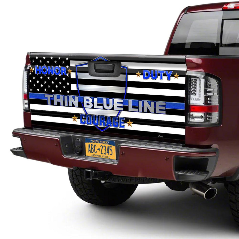 Thin Blue Line truck Tailgate Decal Sticker Wrap Tailgate Wrap Decals For Trucks