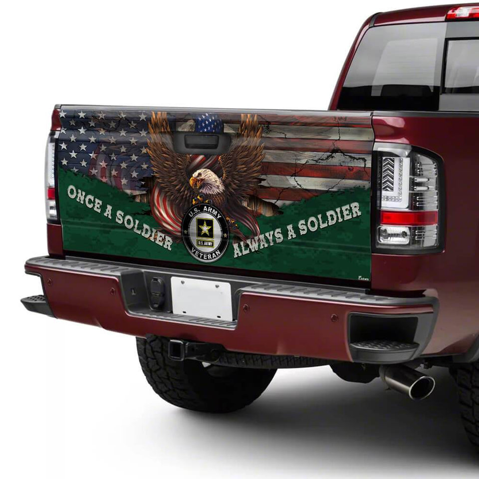 U.s Army Veteran Soldier truck Tailgate Decal Sticker Wrap Tailgate Wrap Decals For Trucks