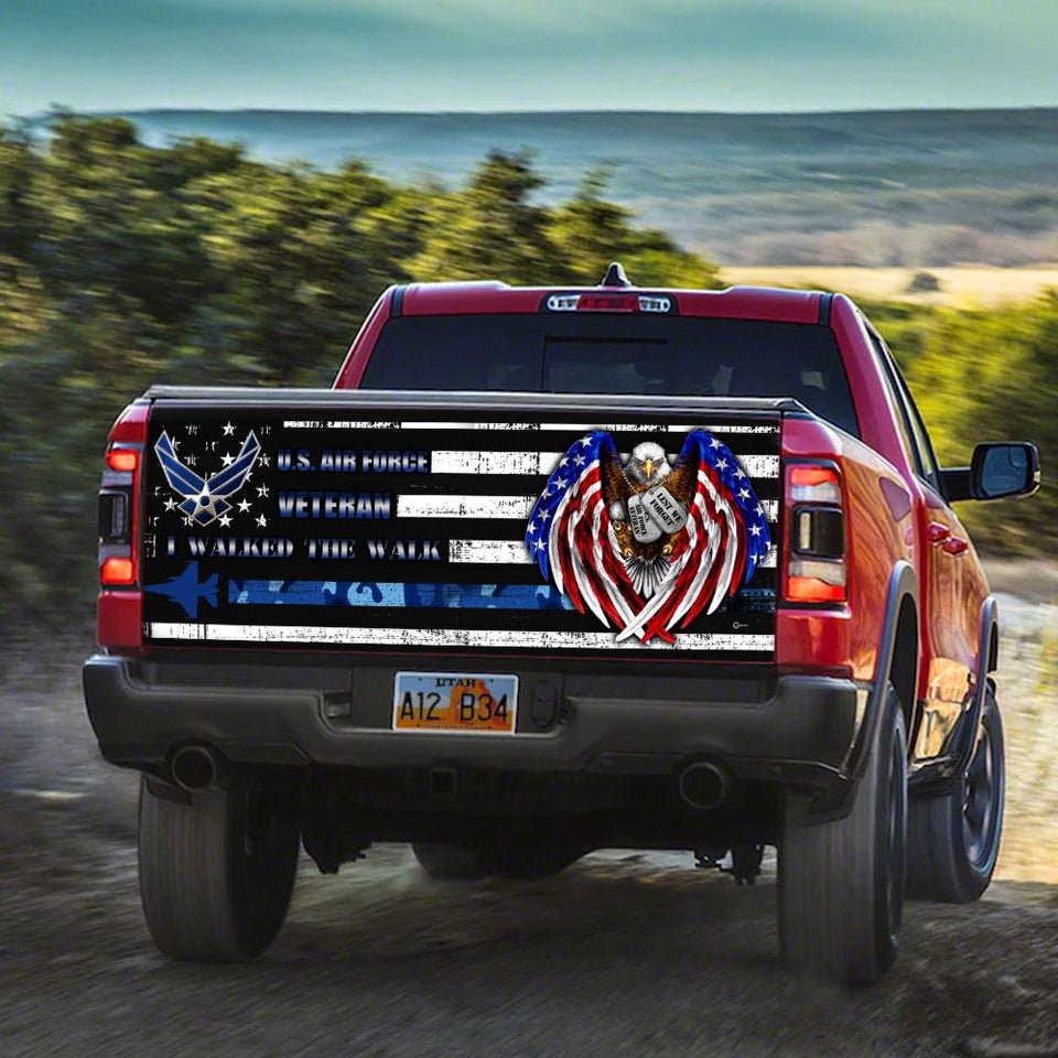 U.s. Air Force Veteran I Walked The Watruck Tailgate Decal Sticker Wrap Tailgate Wrap Decals For Trucks