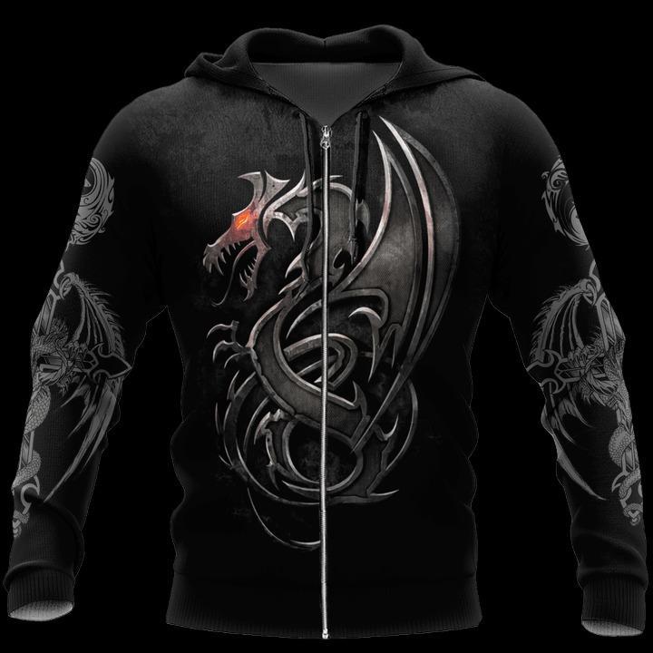 3D ARMOR TATTOO AND DUNGEON DRAGON HOODIE HAC130102
