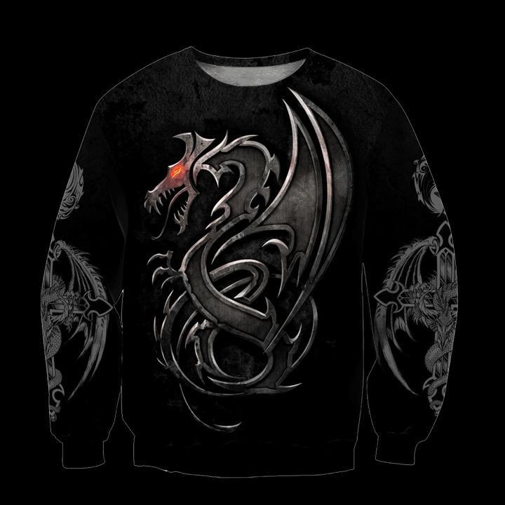 3D ARMOR TATTOO AND DUNGEON DRAGON HOODIE HAC130102