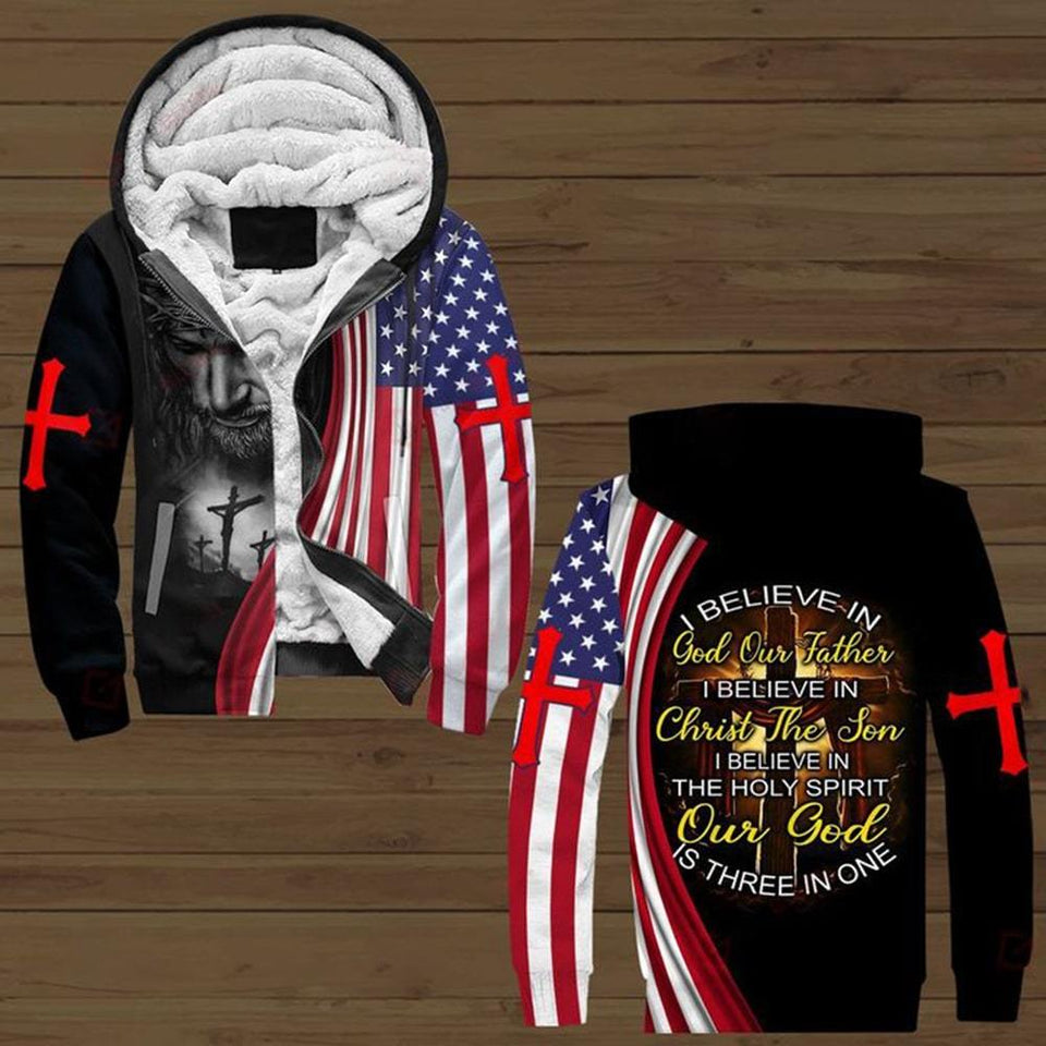 I BELIEVE IN GOD OUR FATHER I BELIEVE IN CHRIST THE SON I BELIEVE IN THE HOLY SPIRIT OUR GOD IS THREE IN ONE ALL OVER PRINTED SHIRTS DH01042104