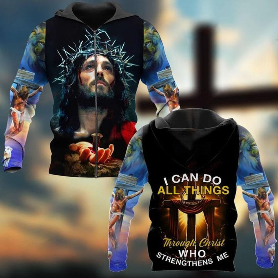 I CAN DO ALL THINGS THROUGH CHRIST WHO STRENGTHENS ME CHRIST ALL OVER PRINTED SHIRTS