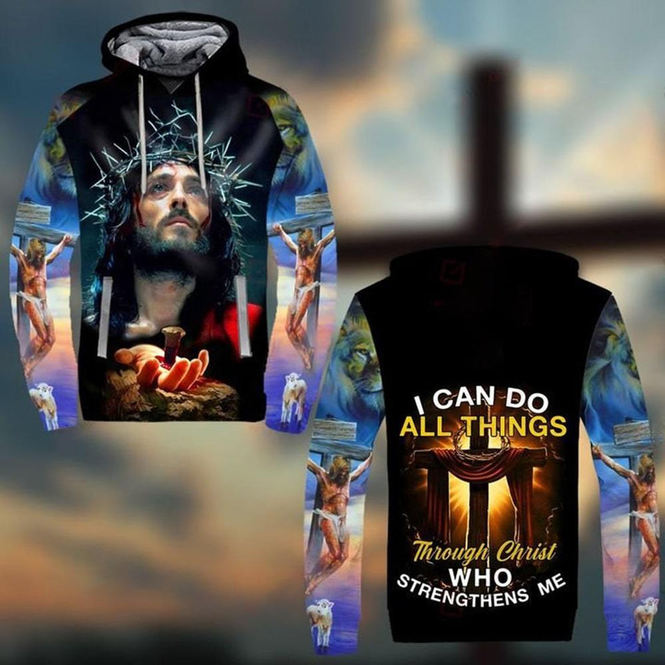 I CAN DO ALL THINGS THROUGH CHRIST WHO STRENGTHENS ME CHRIST ALL OVER PRINTED SHIRTS