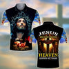 JESUS BECAUSE OF HIM HEAVEN KNOWS MY NAME ALL OVER PRINTED SHIRTS