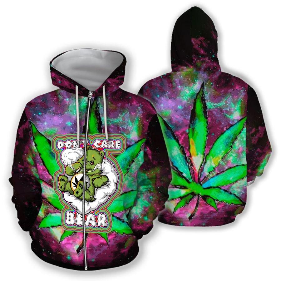 420 Hoodie Dont't Care Bear 3D Full Over Print Ht1223