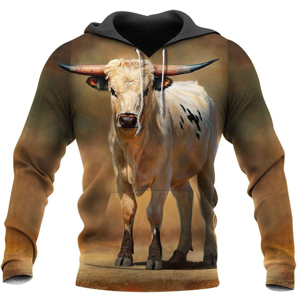 BEAUTIFUL COW HOODIE 3D