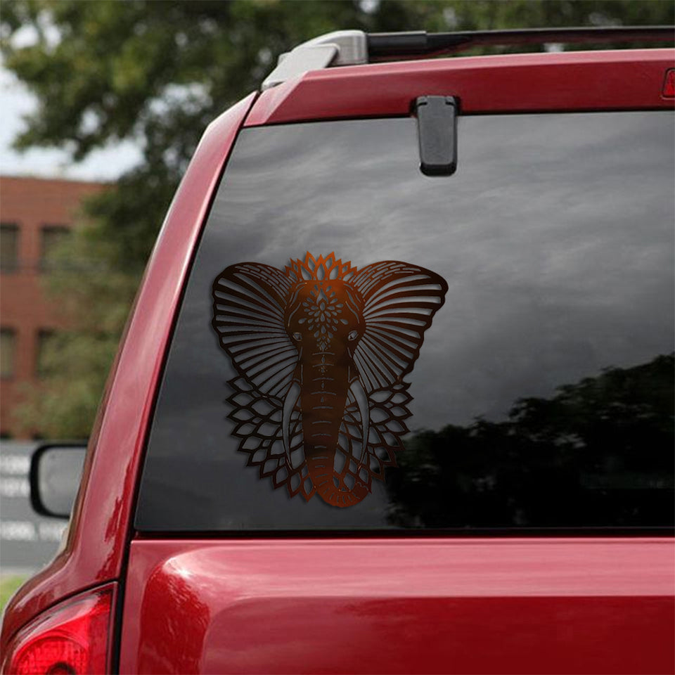 [sk1056-snf-tpa]-elephant-car-sticker-animals-lover