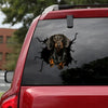 [th0510-snf-ptd]-dachshund-crack-car-sticker-dogs-lover