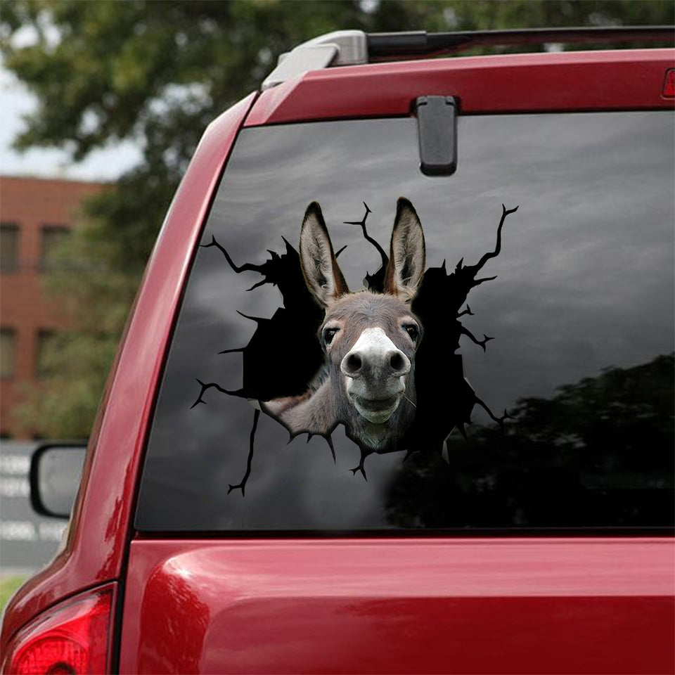 [sk1065-snf-lad]-donkey-car-sticker-animals-lover