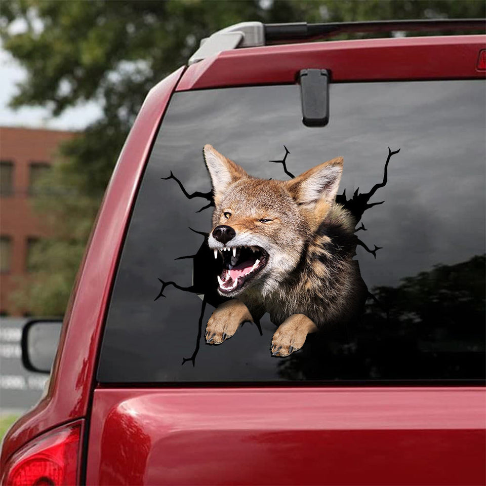 Coyote Crack Sticker Emoji Funny Pictures Sticker Paper 20th Anniversary Gift - Wildlife & Nature die-cut waterproof vinyl sticker decal
