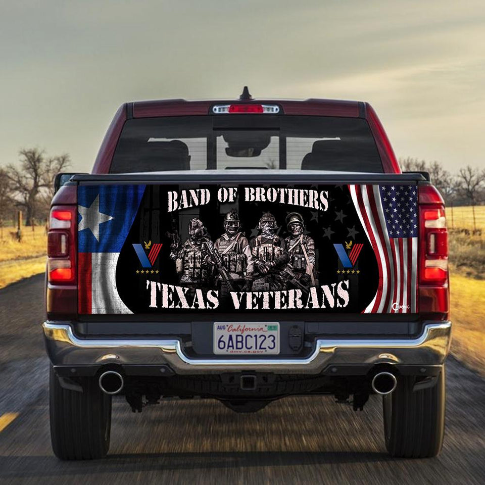 Texas Veterans truck Tailgate Decal Sticker Wrap Veteran Day Veteran Gifts Veteran Decoration Idea Band Of Brothers Tailgate Wrap Decals For Trucks