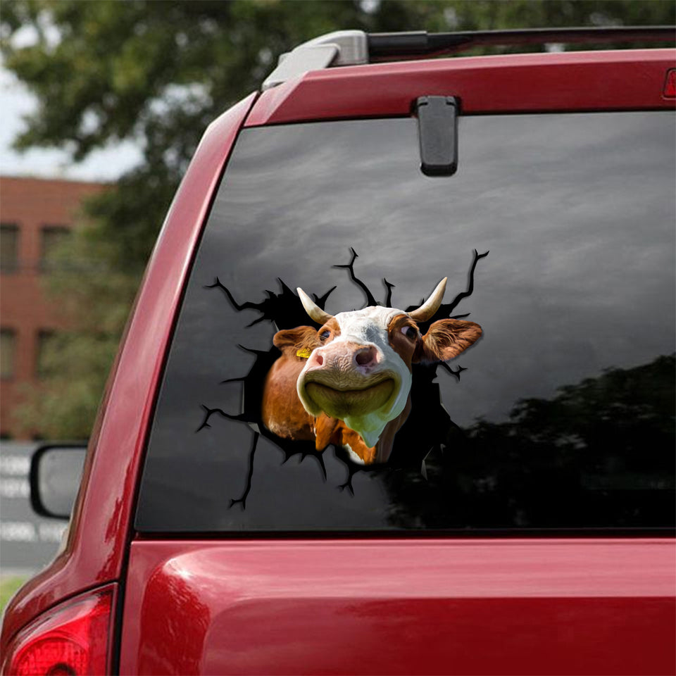 [sk1179-snf-tpa]-cow-crack-sticker-cattle-lover