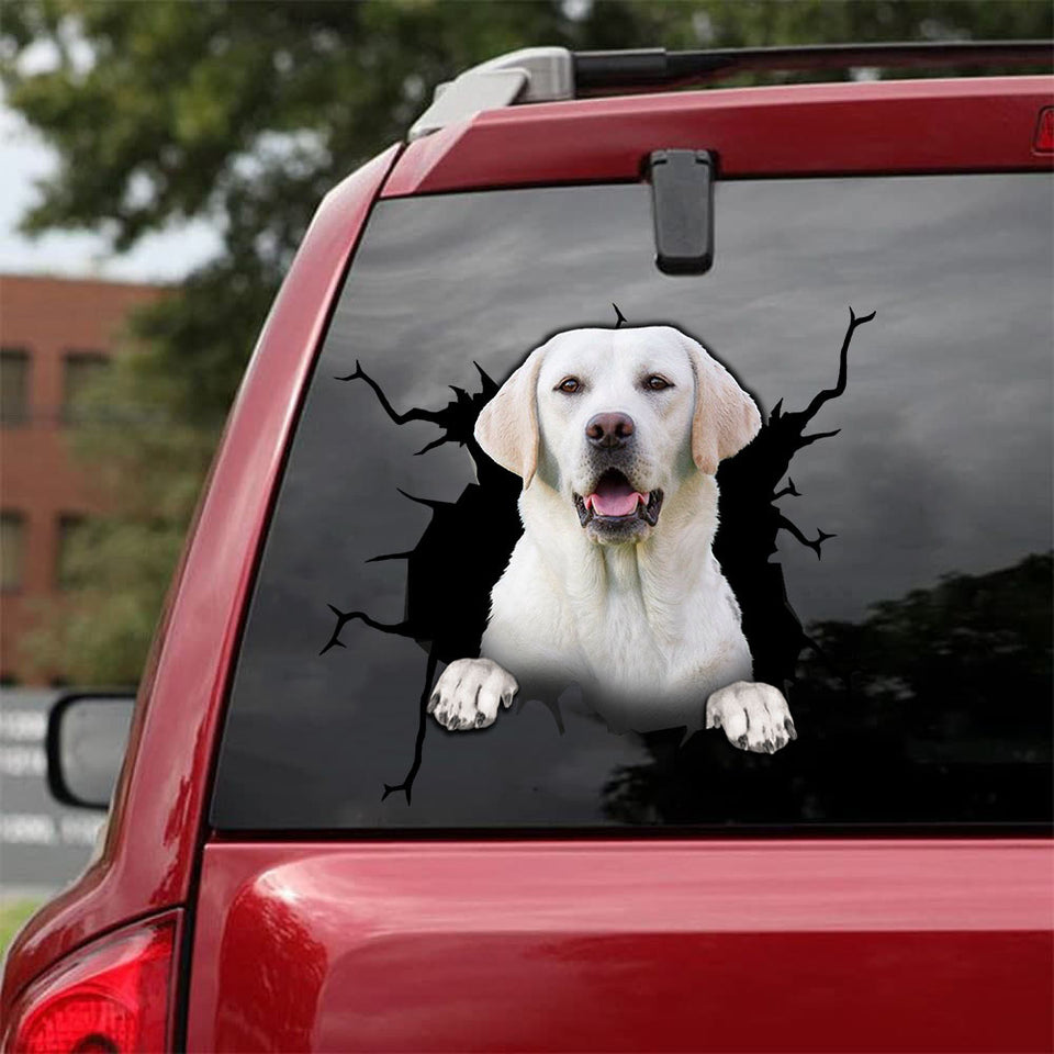 Labrador Crack Decal For Car Window Cute A Custom Vinyl Lettering Craft Kits For Adults - Dog Lovers die-cut waterproof vinyl sticker decal