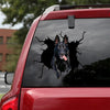 Black German Shepherd Sticker Crack Stickers for Cars Funny - custom sticker applied on car truck window preview