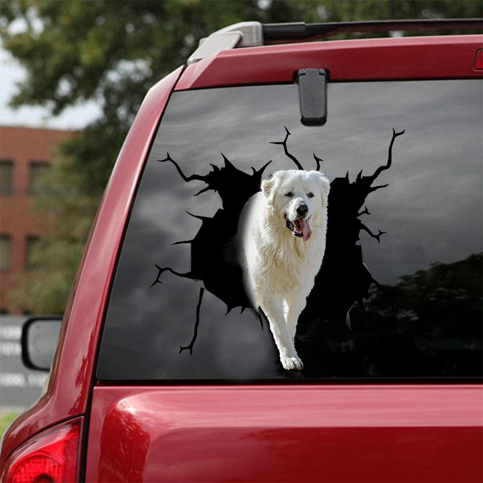 Great Pyrenees Crack Sticker For Car Window Nice Custom Vinyl Lettering Birthday Gift For Boyfriend - General die-cut waterproof vinyl sticker decal