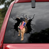 German Shepherd Crack Decals For Cars Fun Window Decals For Business Gift For Mother - Dog Lovers die-cut waterproof vinyl sticker decal