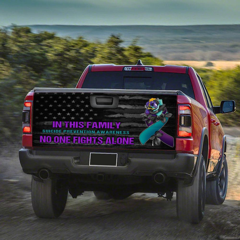 Suicide Prevention Awareness No One Fights Alotruck Tailgate Decal Sticker Wrap Tailgate Wrap Decals For Trucks