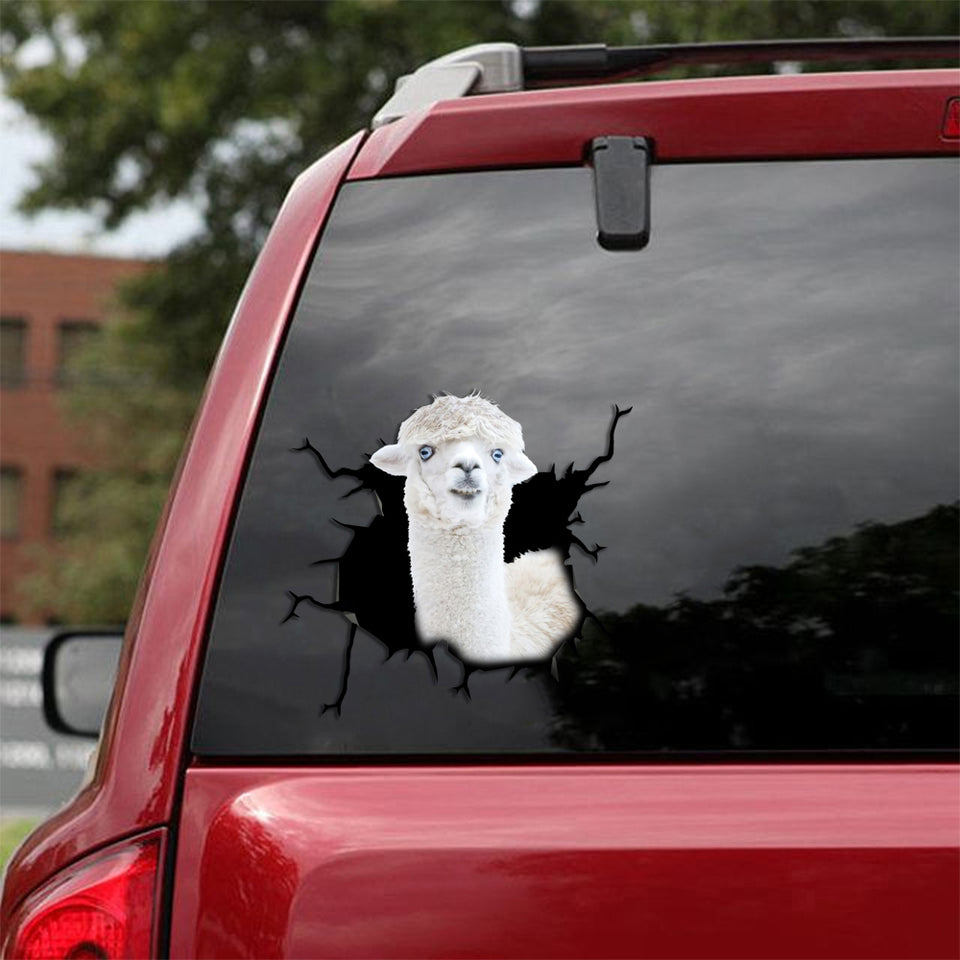 [sk1381-snf-tpa]-alpaca-crack-sticker-animals-lover