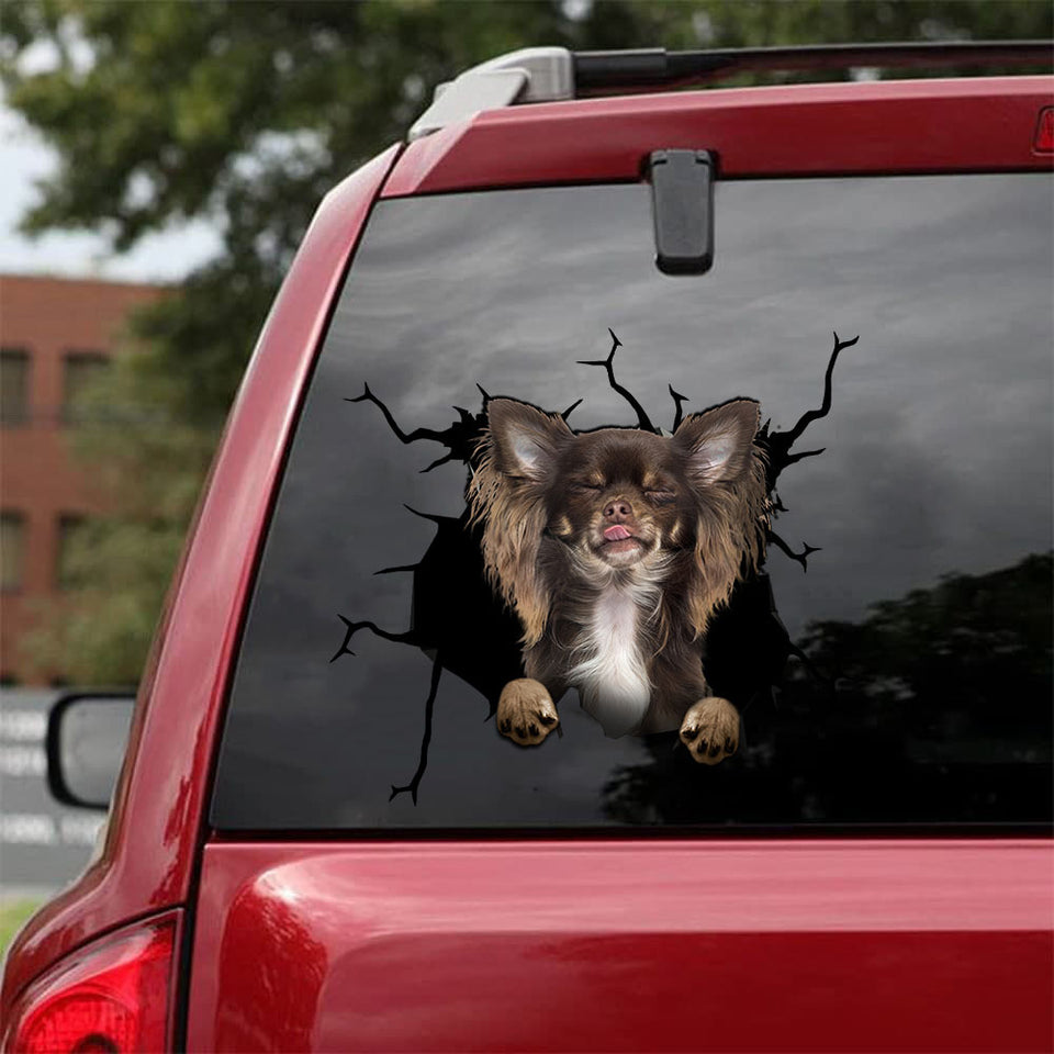 Chihuahua Crack Sticker Custom Funny Memes Waterproof Sticker Paper Gift Sets - Dog Lovers die-cut waterproof vinyl sticker decal