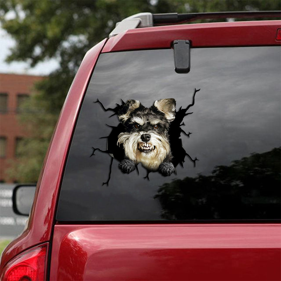 [th0578-snf-tpa]-schnauzer-crack-car-sticker-dogs-lover