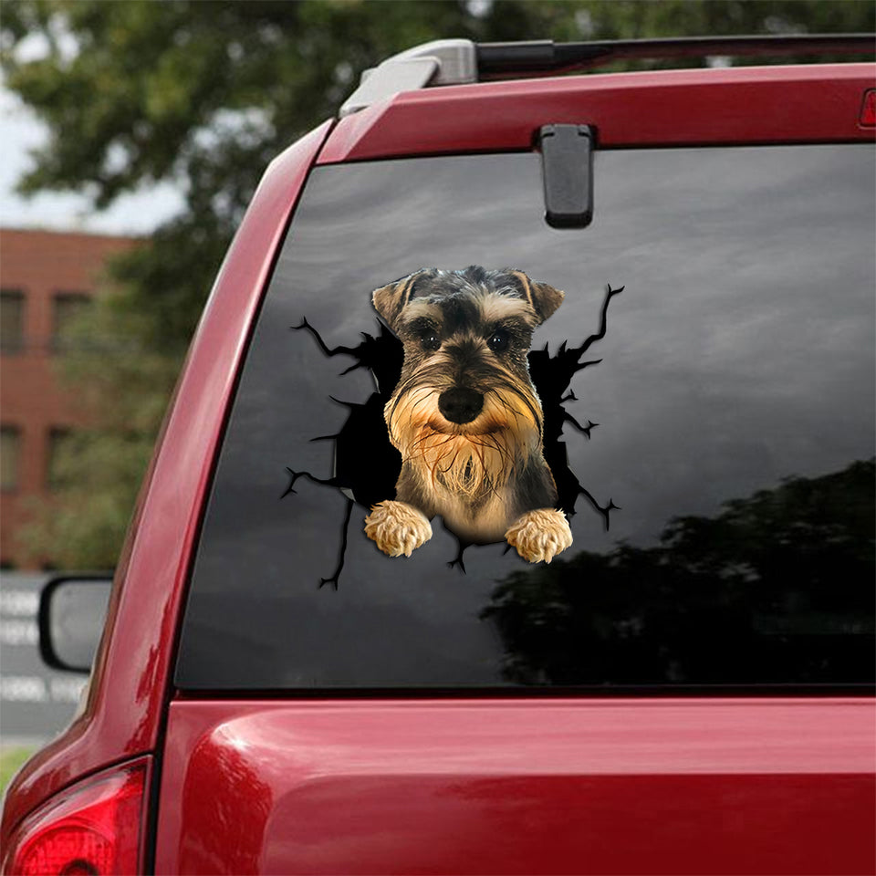 [th0579-snf-tpa]-schnauzer-crack-car-sticker-dogs-lover