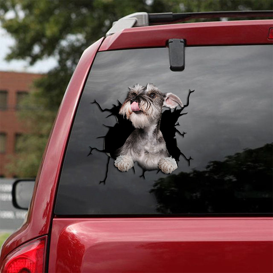 [th0580-snf-tpa]-schnauzer-crack-car-sticker-dogs-lover