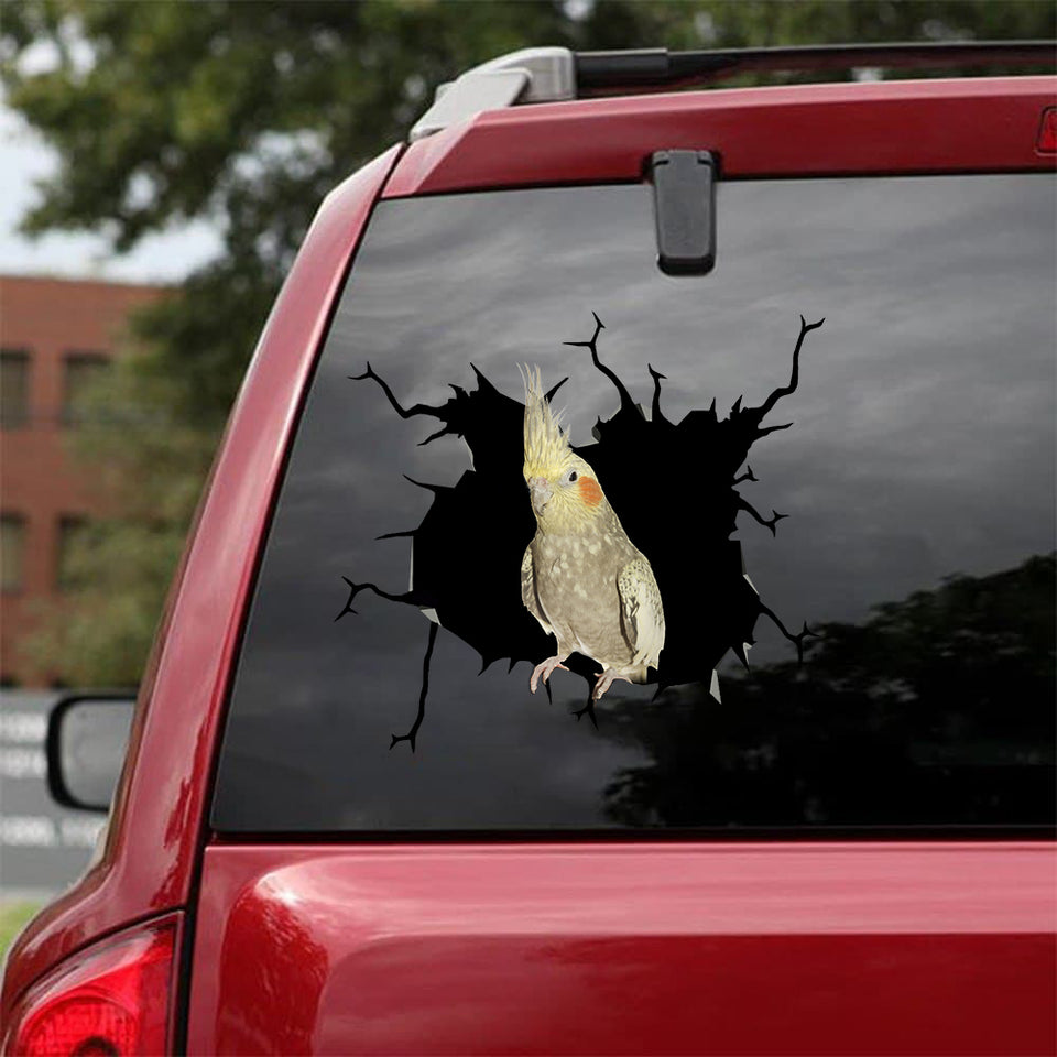 Pearl Cockatiel Crack Sticker Cute Be Cute Sticker Maker Gifts For Sister In Law - Wildlife & Nature die-cut waterproof vinyl sticker decal