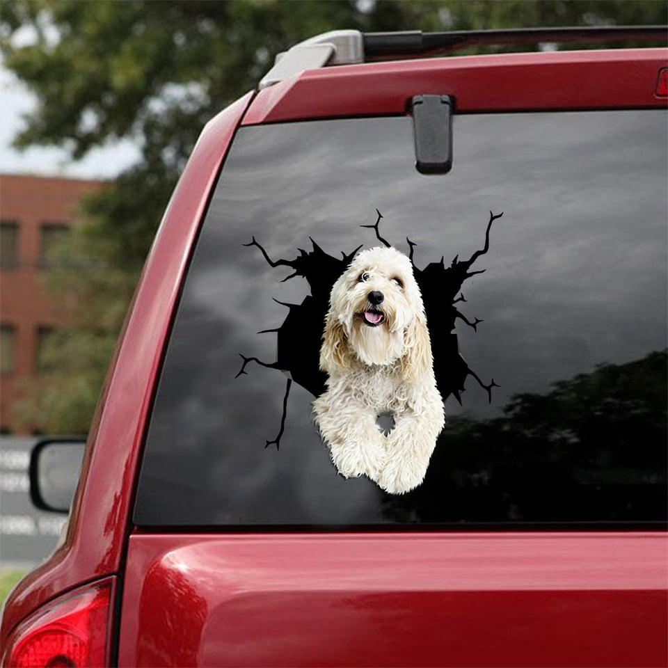 [ld0710-snf-lad]-maltipoo-chin-crack-car-sticker-dogs-lover