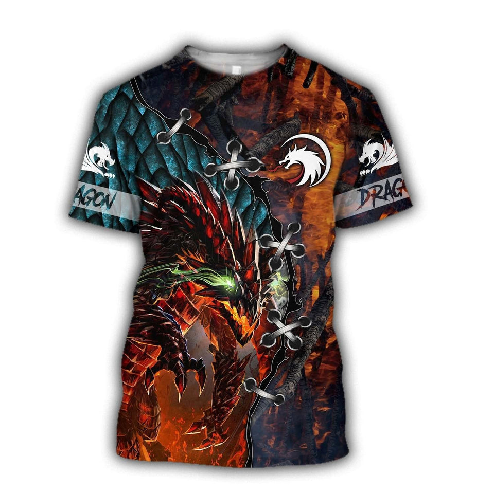 3D TATTOO AND DUNGEON DRAGON T SHIRT HOODIE TR121202