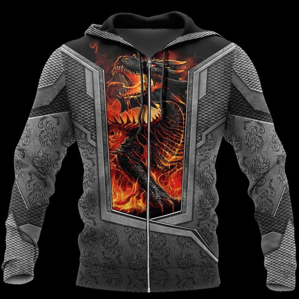 3D TATTOO AND DUNGEON DRAGON HOODIE HAC27126