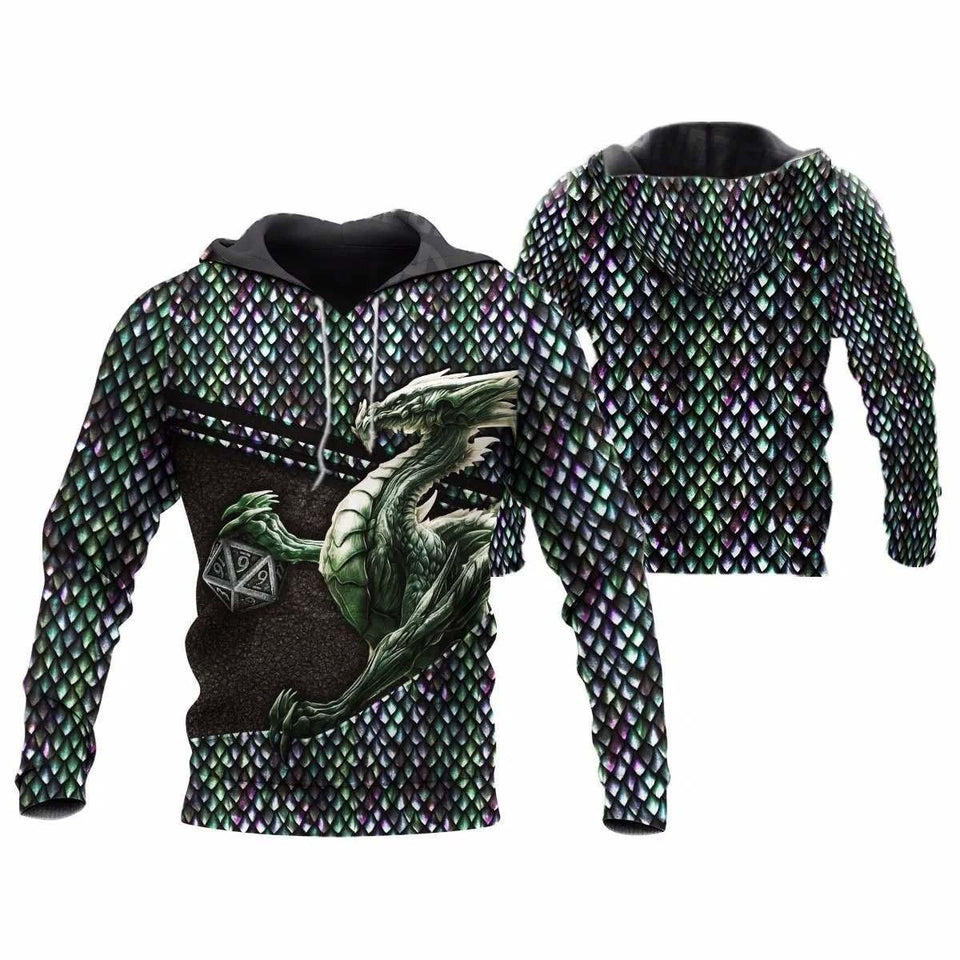 3D TATTOO AND DUNGEON DRAGON HOODIE NM050971