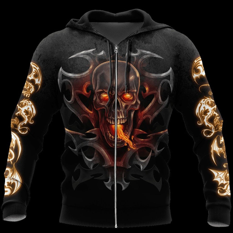 3D ARMOR TATTOO AND DUNGEON DRAGON HOODIE HAC130101