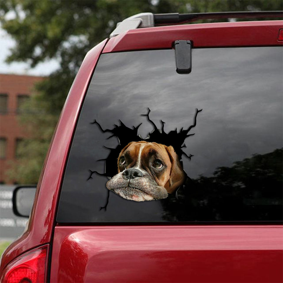 Boxer Crack Bone Sticker Fun Vinyl Graphics Christmas Gifts For Girlfriend - Dog Lovers die-cut waterproof vinyl sticker decal