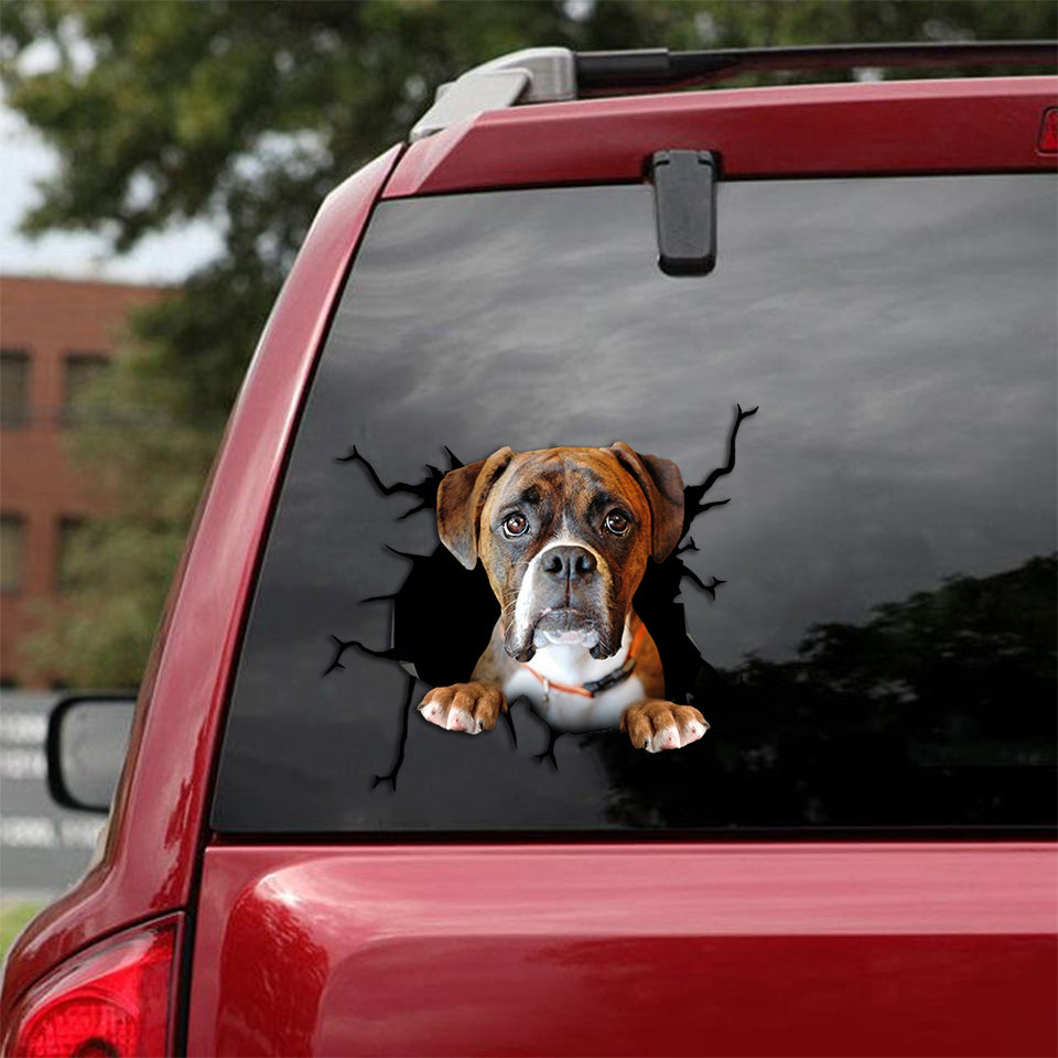 Boxer Crack Decal Sticker Car Cool Custom Decal Stickers Gift Ideas For Dad - Dog Lovers die-cut waterproof vinyl sticker decal
