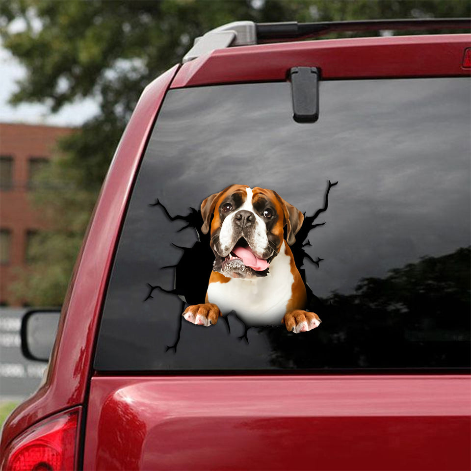 Boxer Crack Stickers Custom Pretty Brand Stickers Teacher Gifts - Dog Lovers die-cut waterproof vinyl sticker decal