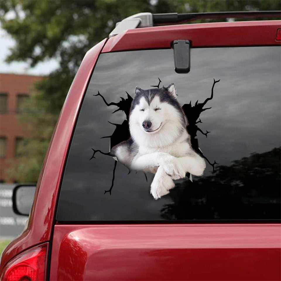 Alaska Crack Decal For Car Be Cute Custom Decals For Trucks Pet Memorial Gifts - Dog Lovers die-cut waterproof vinyl sticker decal